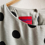 Dragstar Bateau Top Silver Grey Silk with Black Polka Dot