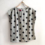 Dragstar Bateau Top Silver Grey Silk with Black Polka Dot