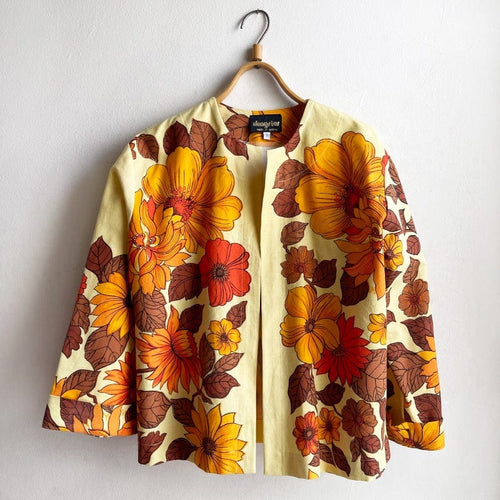Dragstar Vintage Fabric Boxy Jacket No.5 Bold Floral 70s Cotton
