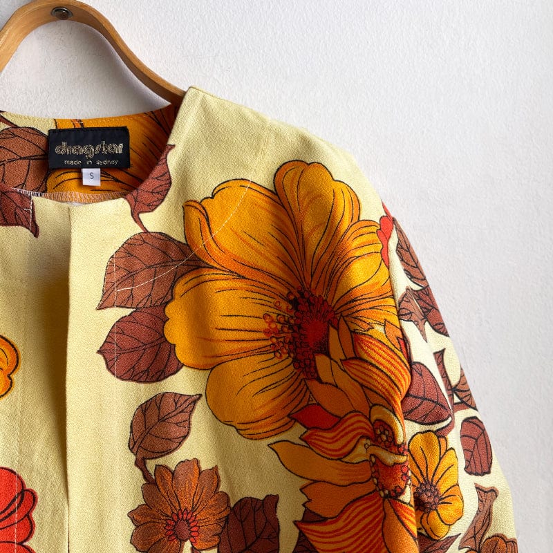 Dragstar Vintage Fabric Boxy Jacket No.5 Bold Floral 70s Cotton