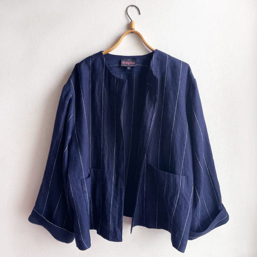 Dragstar Vintage Fabric Boxy Jacket No.7 Workwear Pin Stripe