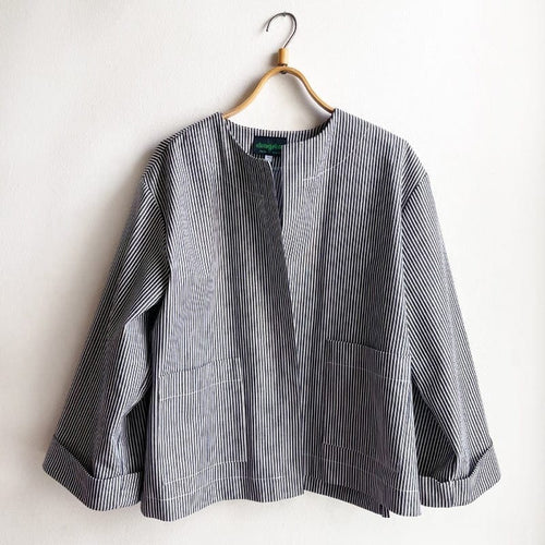 Boxy Jacket Stripe Denim