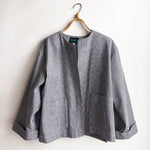 Dragstar Vintage Fabric Boxy Jacket No.6 Navy Pin Stripe - Large