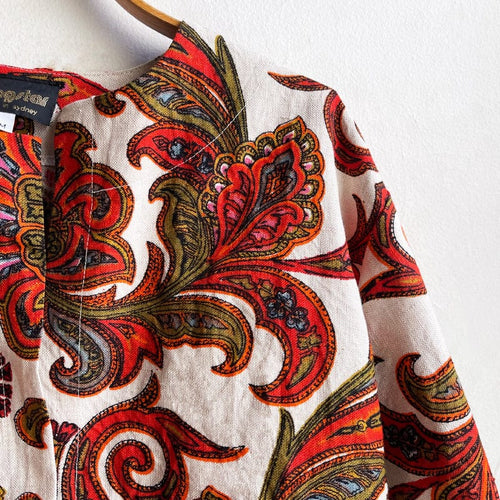Dragstar Vintage Fabric Boxy Jacket Stunning Paisley Floral