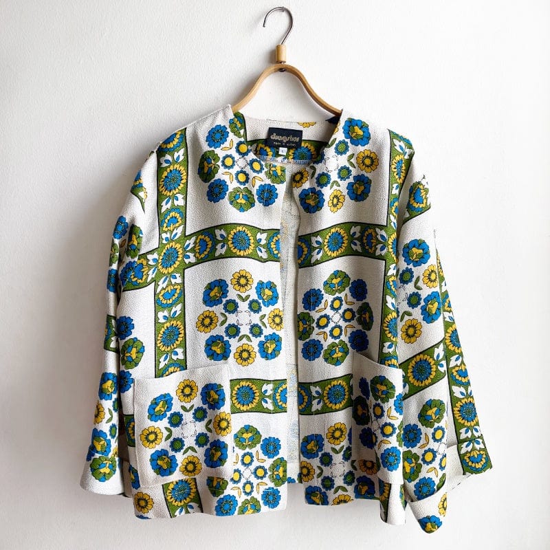 Dragstar Vintage Fabric Boxy Jacket Geometric Floral Cool Colours