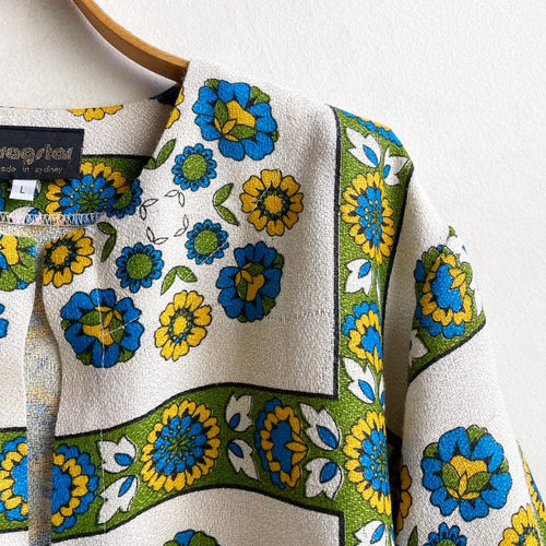 Dragstar Vintage Fabric Boxy Jacket Geometric Floral Cool Colours