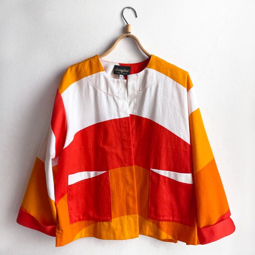 Dragstar Vintage Fabric Boxy Jacket 70s Orange Cotton