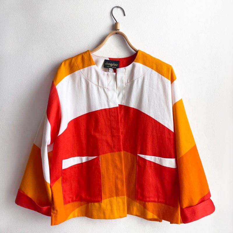 Dragstar Vintage Fabric Boxy Jacket 70s Orange Cotton