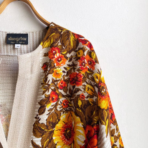 Dragstar Vintage Fabric Boxy Jacket Warm Florals on Soft Rayon