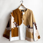 Dragstar Vintage Fabric Trees Brown 70s Cotton Boxy Jacket