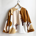 Dragstar Vintage Fabric Trees Brown 70s Cotton Boxy Jacket