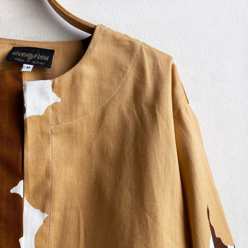 Dragstar Vintage Fabric Trees Brown 70s Cotton Boxy Jacket