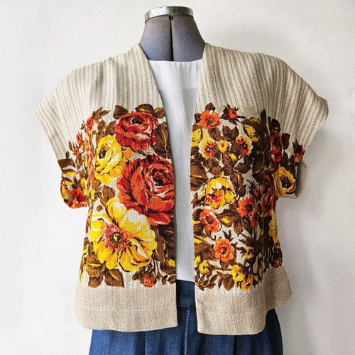 Vintage Fabric Mini Bolero Jest No 5 One of a kind