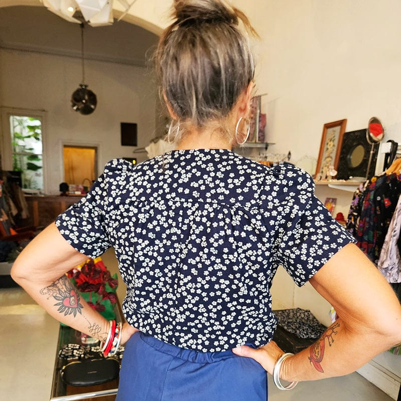 Todays the Day Shirt Indigo Flowers