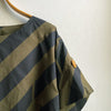 Right Box Top Khaki Cotton with Diagonal Print