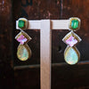 Zoda Pink & Green Beaded Gemstone Earring