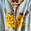 Bolero Blue/Yellow Rose and Polka Dot