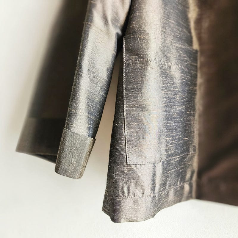Boxy  Jacket Shot Bronze Silk Taffeta