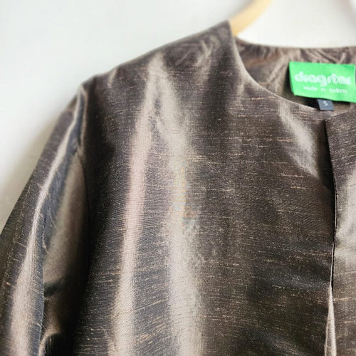 Boxy  Jacket Shot Bronze Silk Taffeta