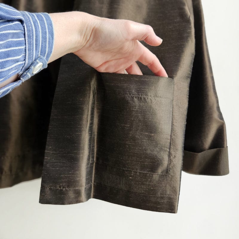 Boxy  Jacket Shot Bronze Silk Taffeta