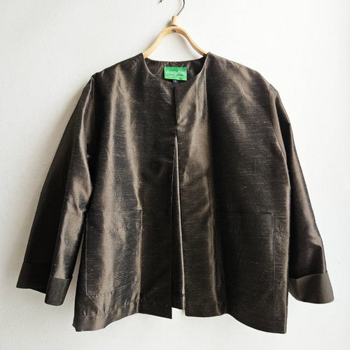 Boxy  Jacket Shot Bronze Silk Taffeta