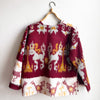 Dragstar Vintage Fabric Ikat Burgundy and Mustard Boxy Jacket
