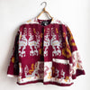 Dragstar Vintage Fabric Ikat Burgundy and Mustard Boxy Jacket
