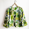Dragstar Vintage Fabric Green Florist 70s Cotton Boxy Jacket