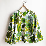 Dragstar Vintage Fabric Green Florist 70s Cotton Boxy Jacket