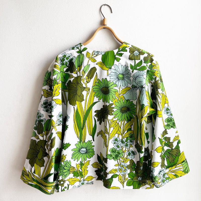 Dragstar Vintage Fabric Green Florist 70s Cotton Boxy Jacket