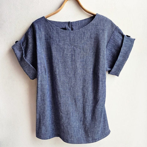 The Right Box Top Denim Look Cotton