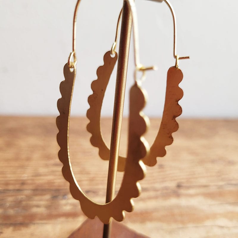 Unity Scallop Hoop Fair trade Earrings - Gold