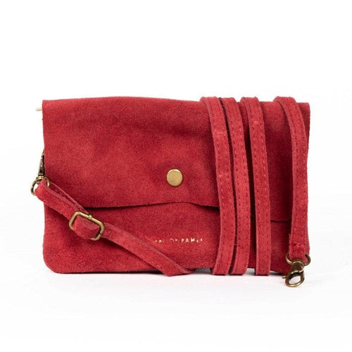 Maison Fanli Suede Crossbody/Clutch Bag - Carmin Red