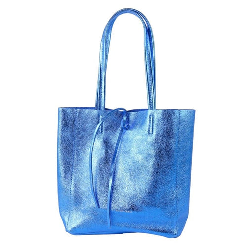 Maison Fanli Medium Tote Bag - Metallic Electric Blue