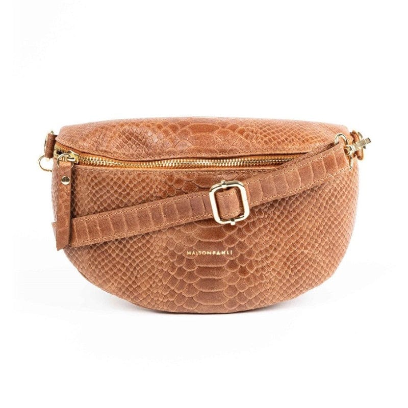 Maison Fanli Bum Bag - Snake Camel