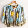 Bolero Blue/Yellow Rose and Polka Dot