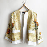 Dragstar Vintage Fabric Boxy Jacket No.2 Mustard Roses - Medium