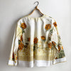 Dragstar Vintage Fabric Boxy Jacket No.2 Mustard Roses - Medium