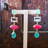 Zoda Pink & Green Gemstone Earring