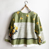 Dragstar Vintage Fabric Boxy Jacket No.3 Sage with Yellow Roses