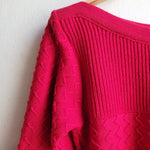 Merino Wool Boatneck RED Zig Zag