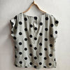 Dragstar Bateau Top Silver Grey Silk with Black Polka Dot
