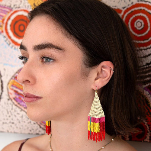 Beaded Earrings - Pyramid