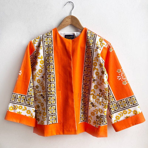 Vintage Boxy Jacket Small Orange Clover