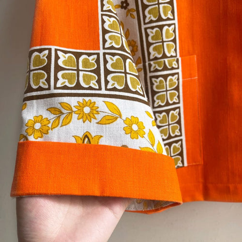 Vintage Boxy Jacket Small Orange Clover