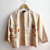 Vintage Boxy Jacket Small Camel Embroidered
