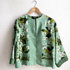 Vintage Fabric Boxy Jacket Medium Sage with Lilies