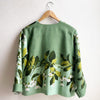 Vintage Fabric Boxy Jacket Medium Sage with Lilies