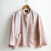 Vintage Fabric Boxy Jacket MEDIUM Baby Pink Damask