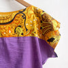 Two Tone Vintage Silk Top Small Mustard Purple 